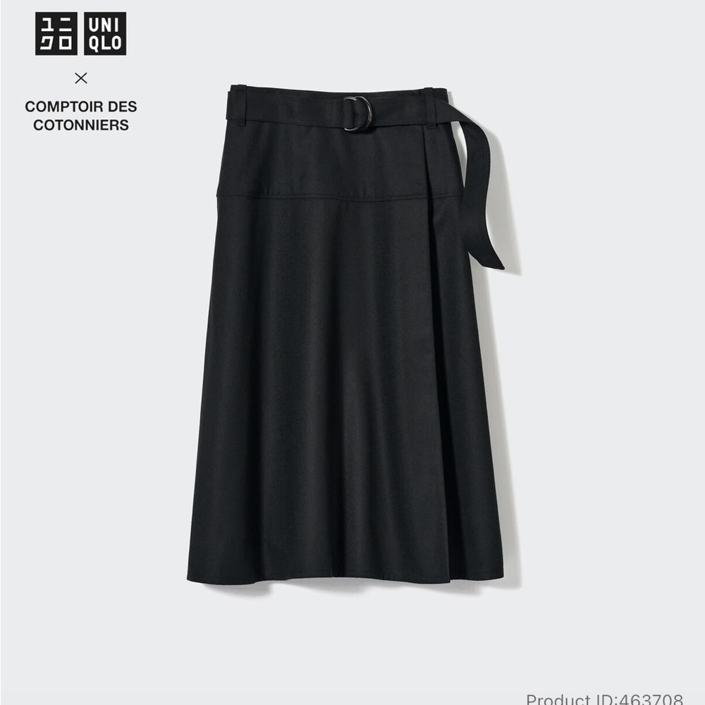 UNIQLO * Comptoir Des Cotonniers Elegant Black Midi Skirt